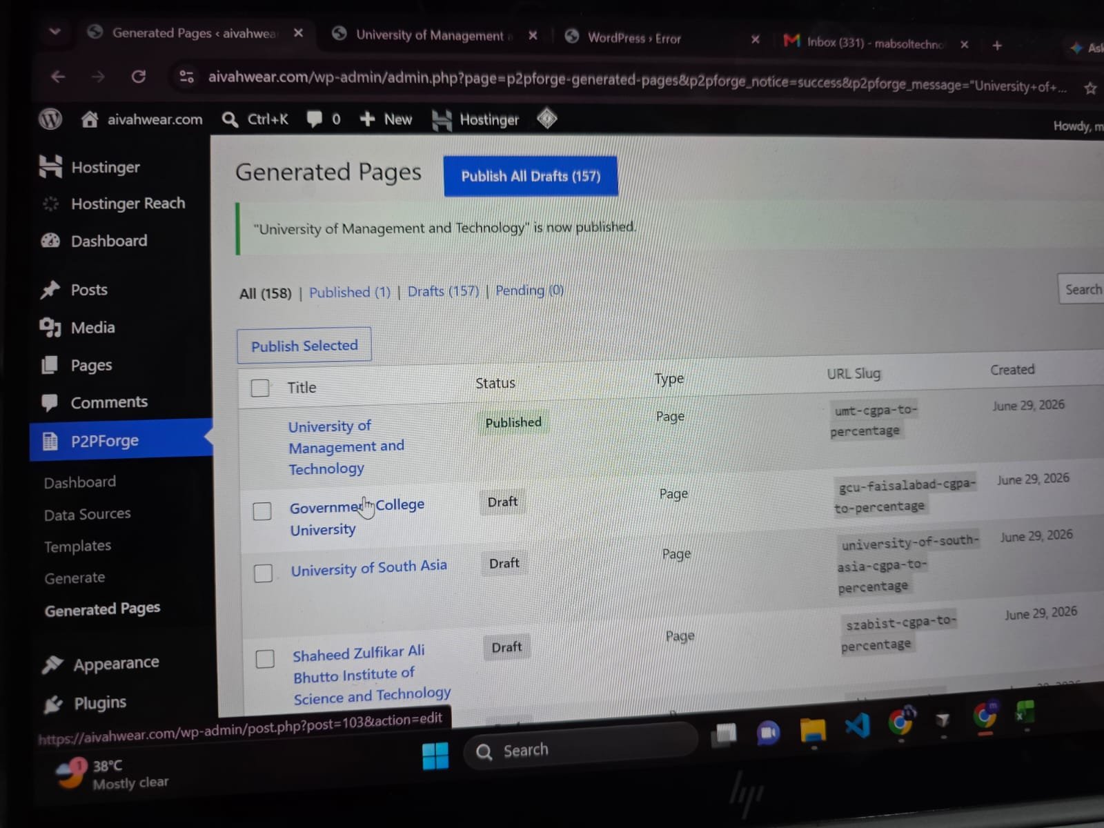 P2PForge page review queue
